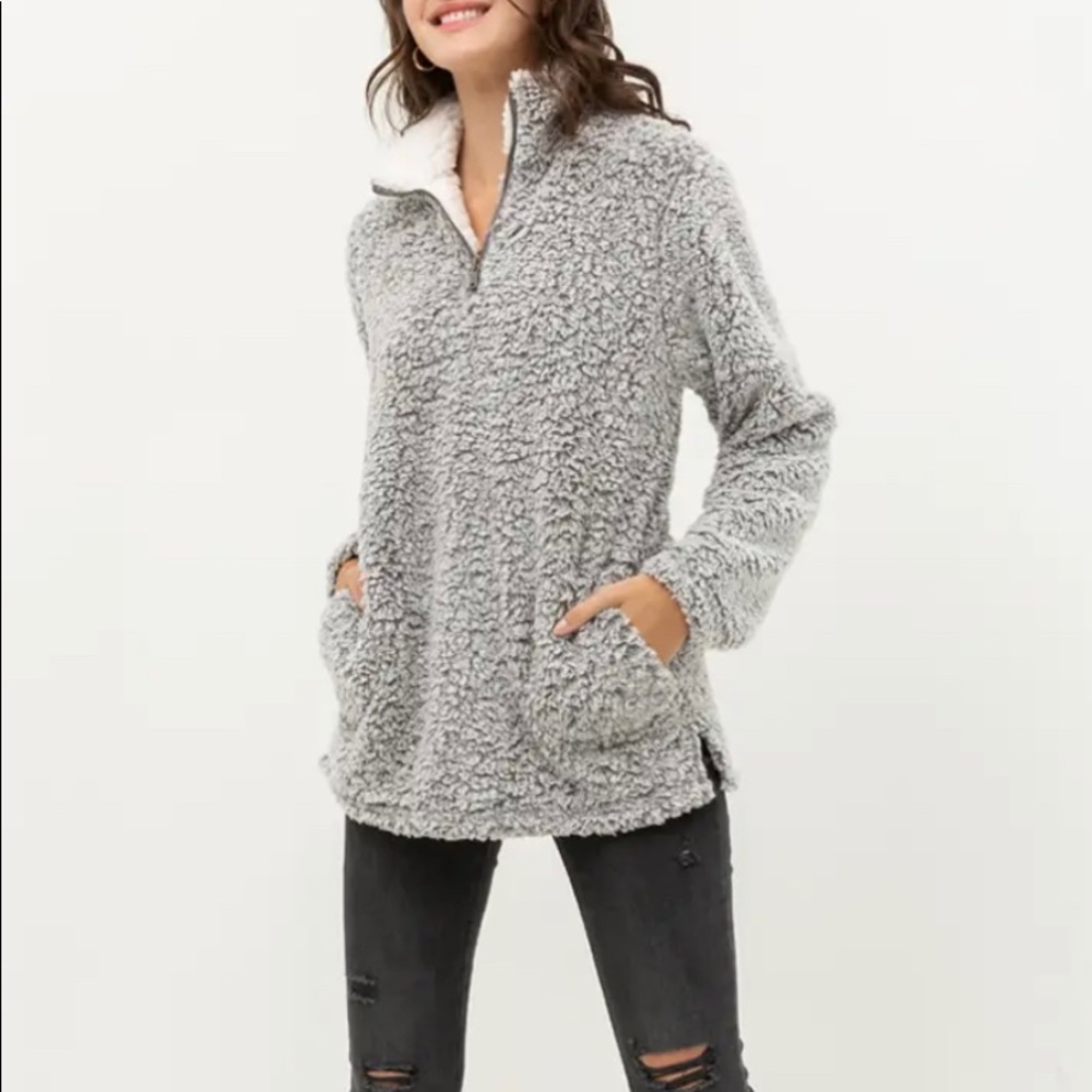 Gray Teddy Pullover Sweater